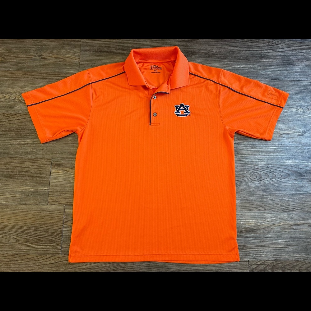 PGA Tour Men's Polo Shirt Med. Short Sleeve Auburn University Tigers